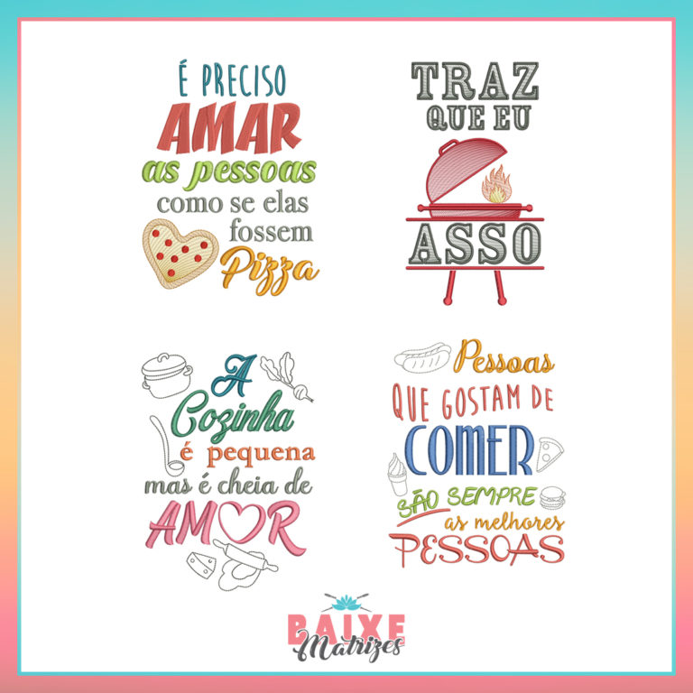 Matrizes de Bordado Coleção Frases Divertidas para Cozinha BM