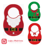 Projeto na Bordadeira - Trio Babadores de Natal na Bordadeira