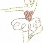 Matriz de Bordado - Bailarina Redwork 6 - Imagem 2
