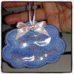 Projeto na Bordadeira - Tag/Chaveiro Nuvem