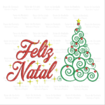 Matriz de Bordado - Árvore Feliz Natal - Imagem 2