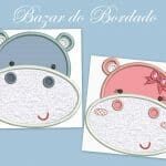 Matrizes de Bordado - Casal Hipopótamos - Image 2