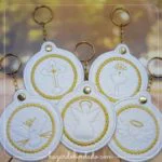 Matrizes de Bordado - Chaveirinhos Batizado - Técnica Trapunto