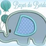 Matrizes de Bordado - Elefantinho com Balões - Imagem 2