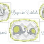 Matrizes de Bordado - Elefantinhos + Moldura - Image 2