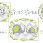 Matrizes de Bordado - Elefantinhos + Moldura - Imagem 2