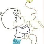 Matriz de Bordado - Menino sentado - Imagem 2