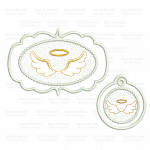 Matriz de Bordado - Moldura e Chaveiro Asas - Técnica Trapunto - Image 2