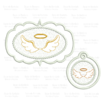 Matriz de Bordado - Moldura e Chaveiro Asas - Técnica Trapunto