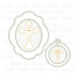 Projeto na Bordadeira - Moldura e Chaveiro Cruz - Técnica Trapunto - Imagem 2