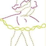 Matriz de Bordado - Bailarina Redwork 9 - Image 2