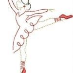 Matriz de Bordado - Bailarina Redwork 8 - Imagem 2