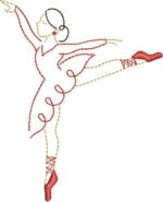 Matriz de Bordado - Bailarina Redwork 8