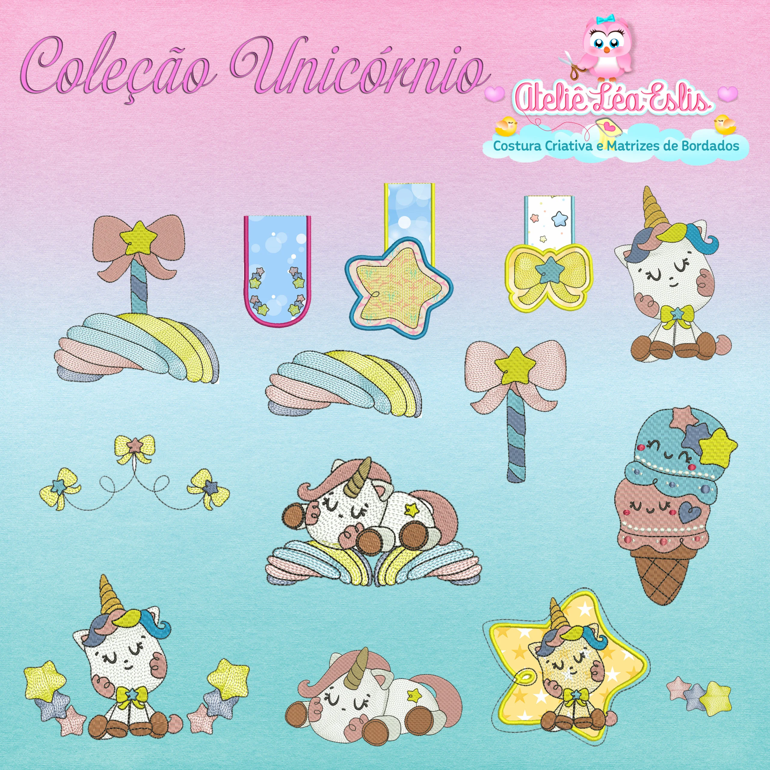 Matrizes de Bordado - Coleção Unicórnio - Image 1