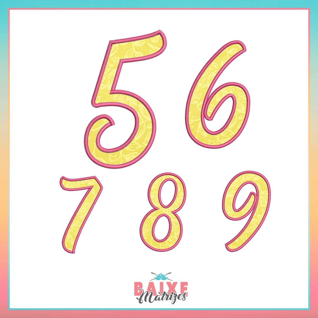 Matriz de Bordado - Coleção Números Cursivo Aplique - BM - Imagem 2