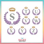 Matriz de Bordado - Monograma Coroa e Ramos - BM - Image 3