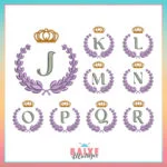 Matriz de Bordado - Monograma Coroa e Ramos - BM - Image 2