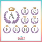 Matriz de Bordado - Monograma Coroa e Ramos - BM