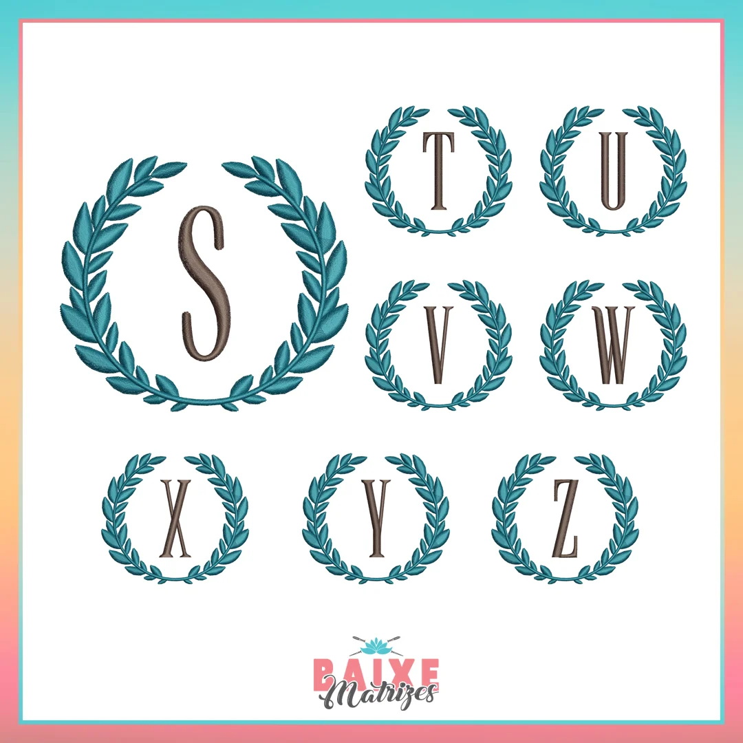 Matriz de Bordado - Monograma Ramos - BM - Imagem 3