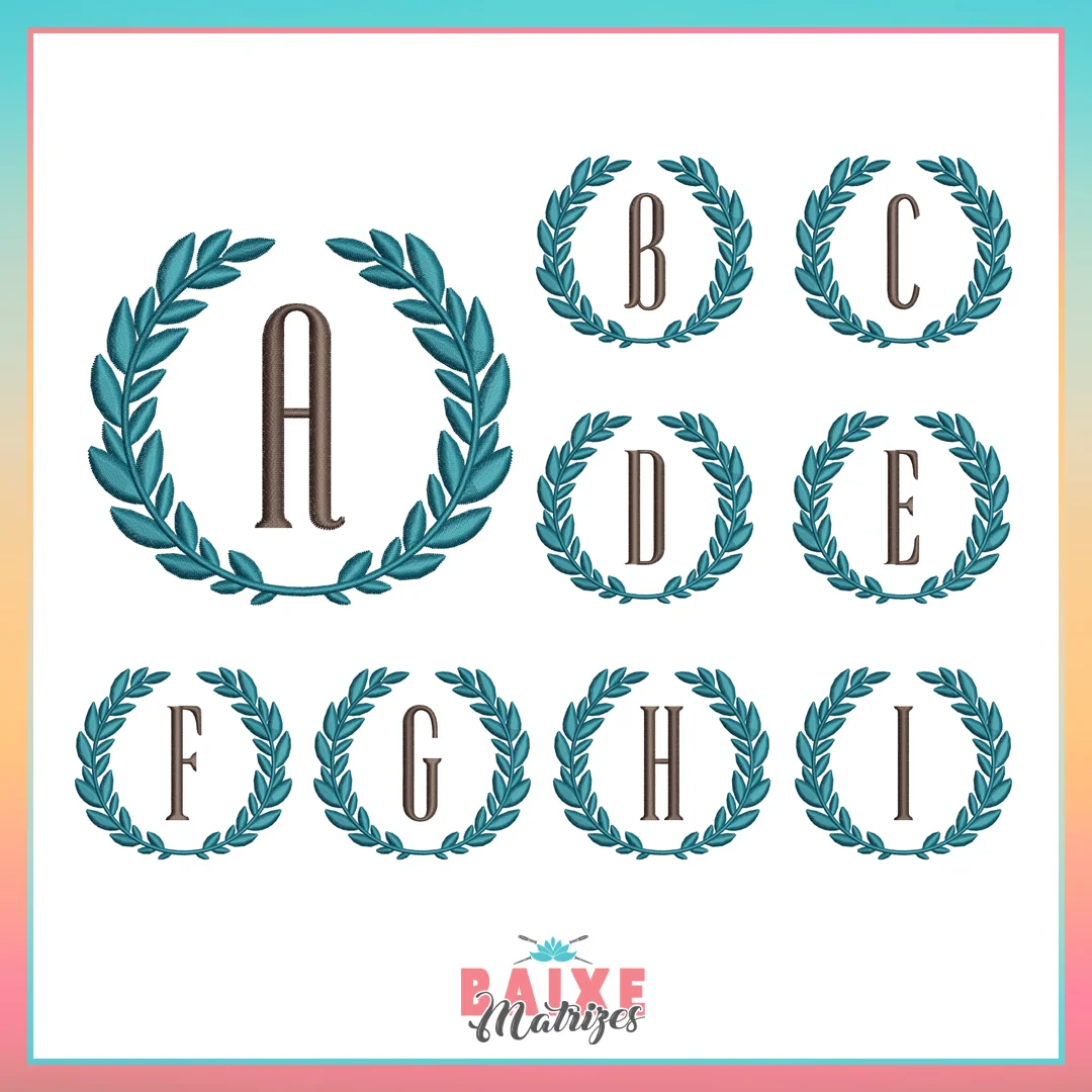 Matriz de Bordado - Monograma Ramos - BM - Imagem 1