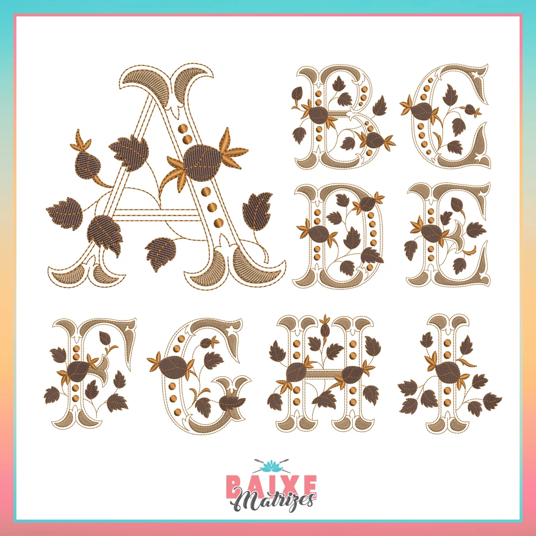 26-matrizes-de-bordado-monograma-retro-BM01 Matriz de Bordado - Monograma Retr么 - BM - Imagem 1