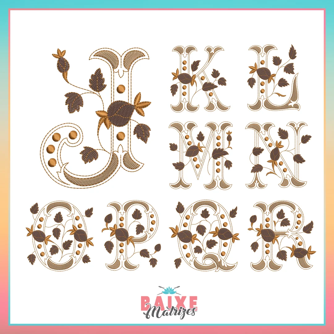 Matriz de Bordado - Monograma Retrô - BM - Imagem 2