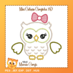 Matrizes de Bordado e Projetos na Bordadeira- Mini Coleção Corujinha 3D