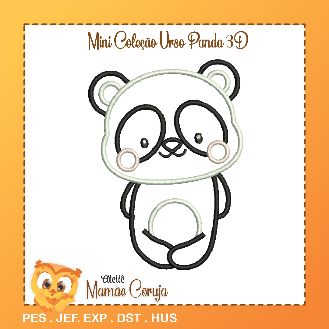 Material de Artesanato Urso Panda Desenhos Animados