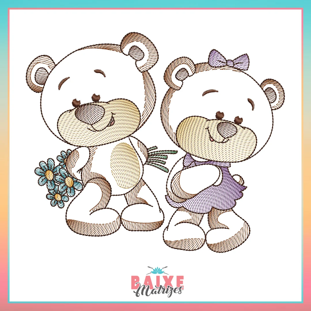 matriz-de-bordado-ursinhos-apaixonados-BM Matriz de Bordado - Ursinhos Apaixonados Rippled - BM - Image 1