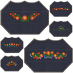 10 Máscaras 3D Bordado Central Floral