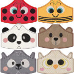 Pacote 20 Máscaras Animais Tamanho Infantil P