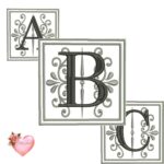Matriz de bordado Alfabeto monograma arabescos