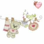 Matriz de bordado Varal ursinho cute