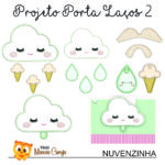 Matrizes de Bordado e Projetos na Bordadeira - Nuvenzinha - Projeto Porta Laços II [ITH]