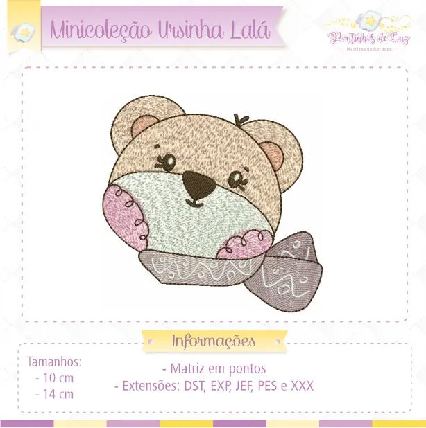Matriz de Bordado - Ursinha Lalá - Minicoleção - Imagem 2