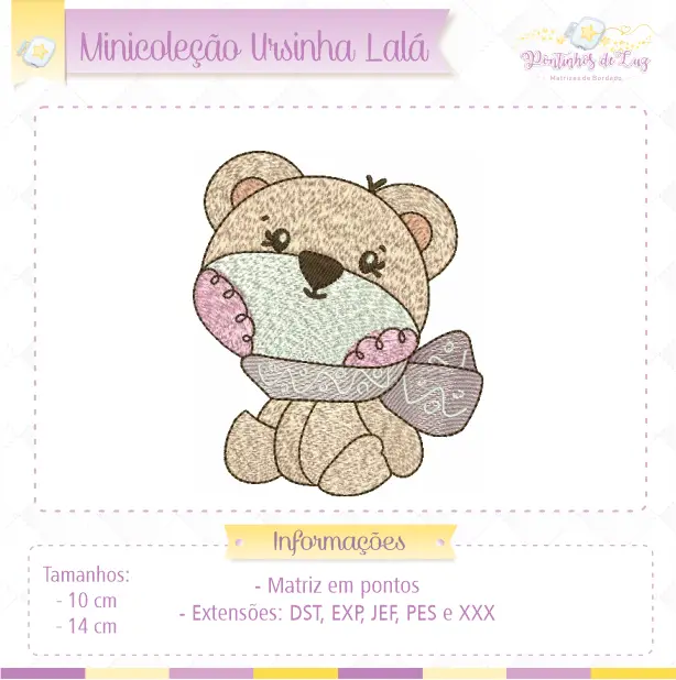 Matriz de Bordado - Ursinha Lalá - Minicoleção - Imagem 3