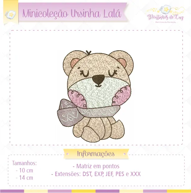Matriz de Bordado - Ursinha Lalá - Minicoleção - Imagem 5