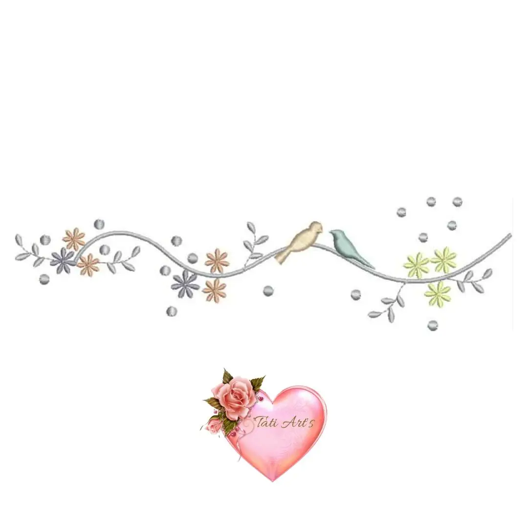 Matriz de bordado Raminhos delicados - Imagem 1