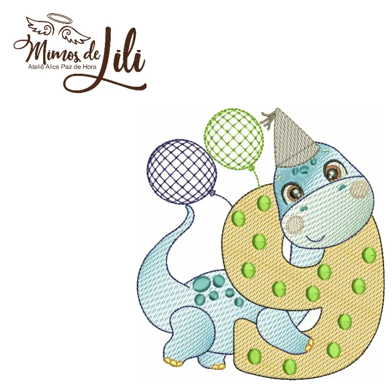 Matriz de Bordado - Dinossauro Mês versário - Imagem 17