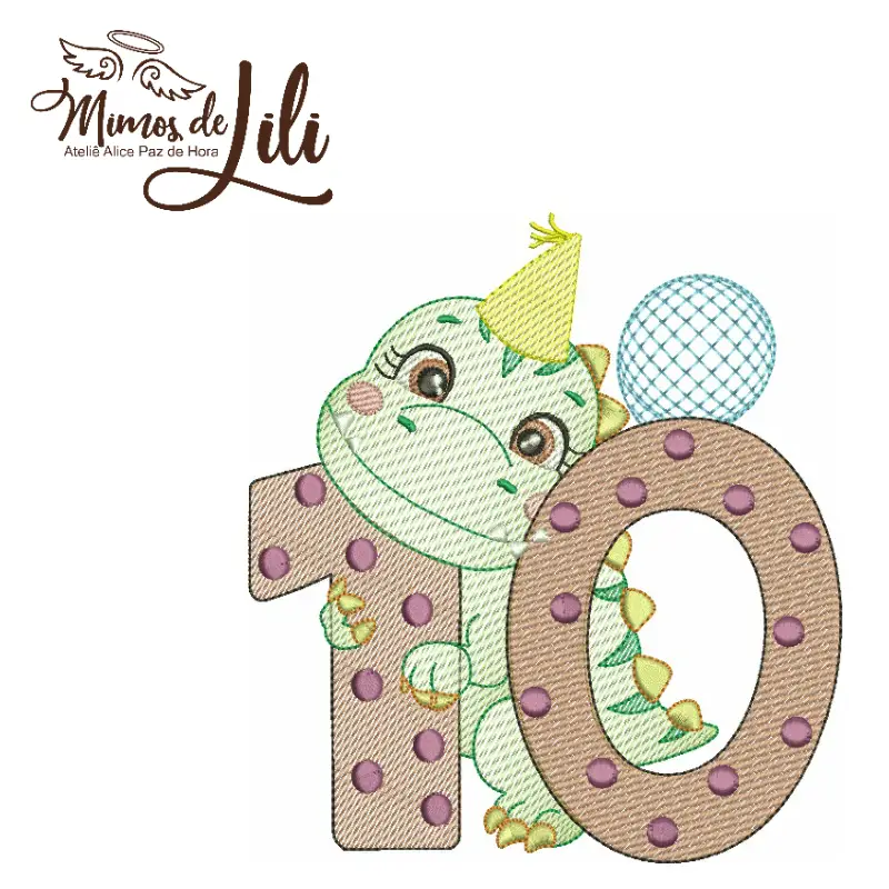 Matriz de Bordado - Dinossauro Mês versário - Imagem 19
