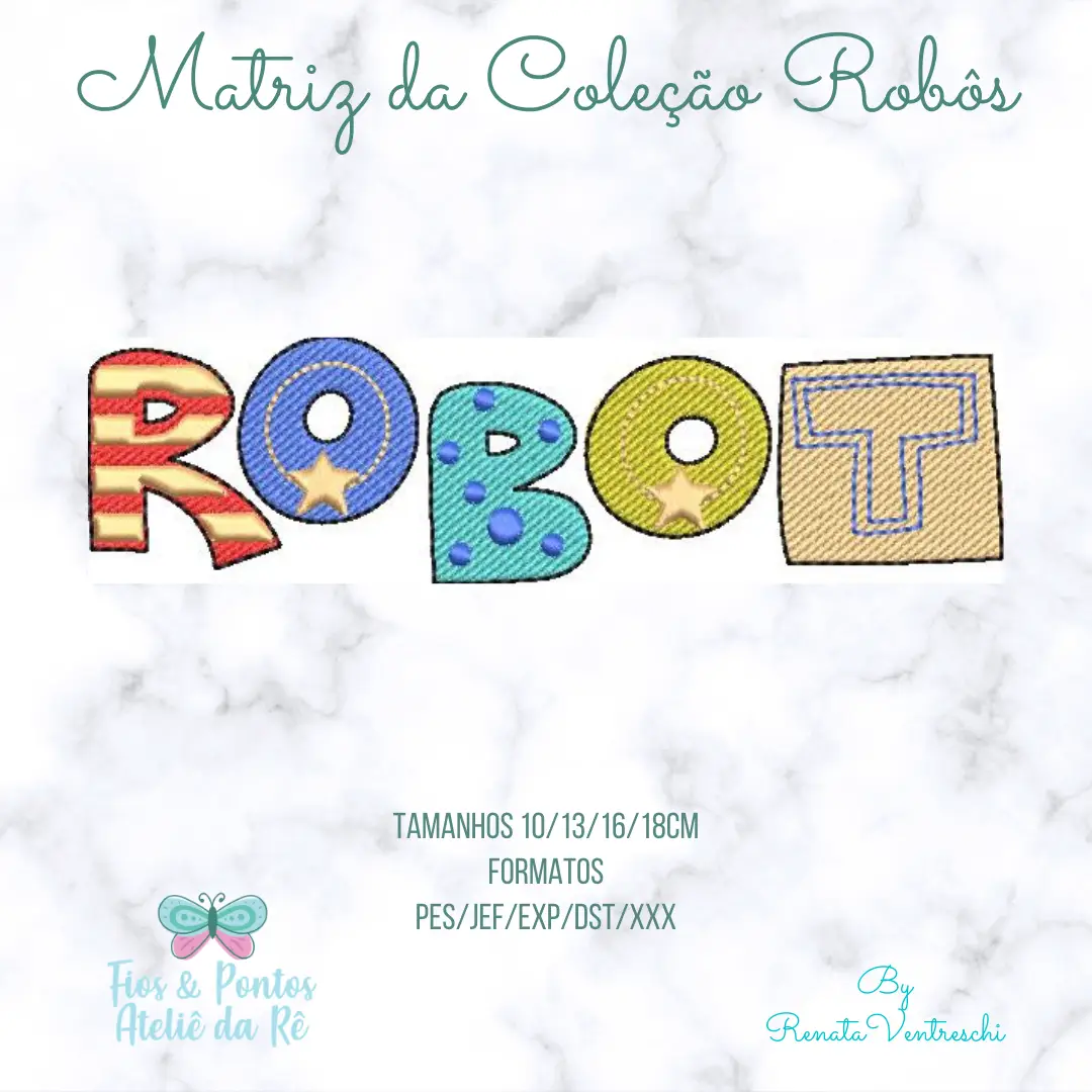 Matrizes de Bordados - Robôs - Rippled - Pacote de Matrizes - Imagem 12