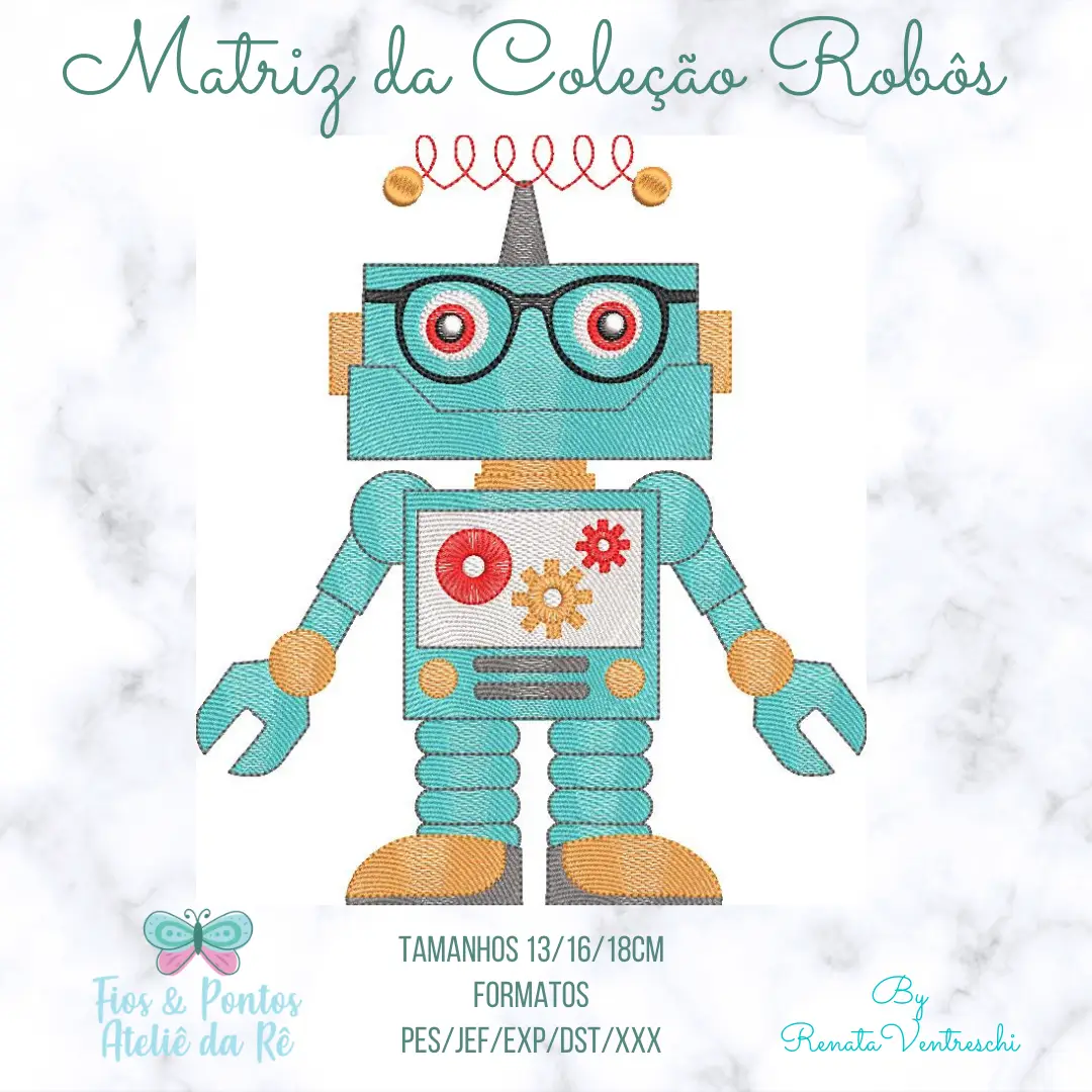 Matrizes de Bordados - Robôs - Rippled - Pacote de Matrizes - Imagem 10