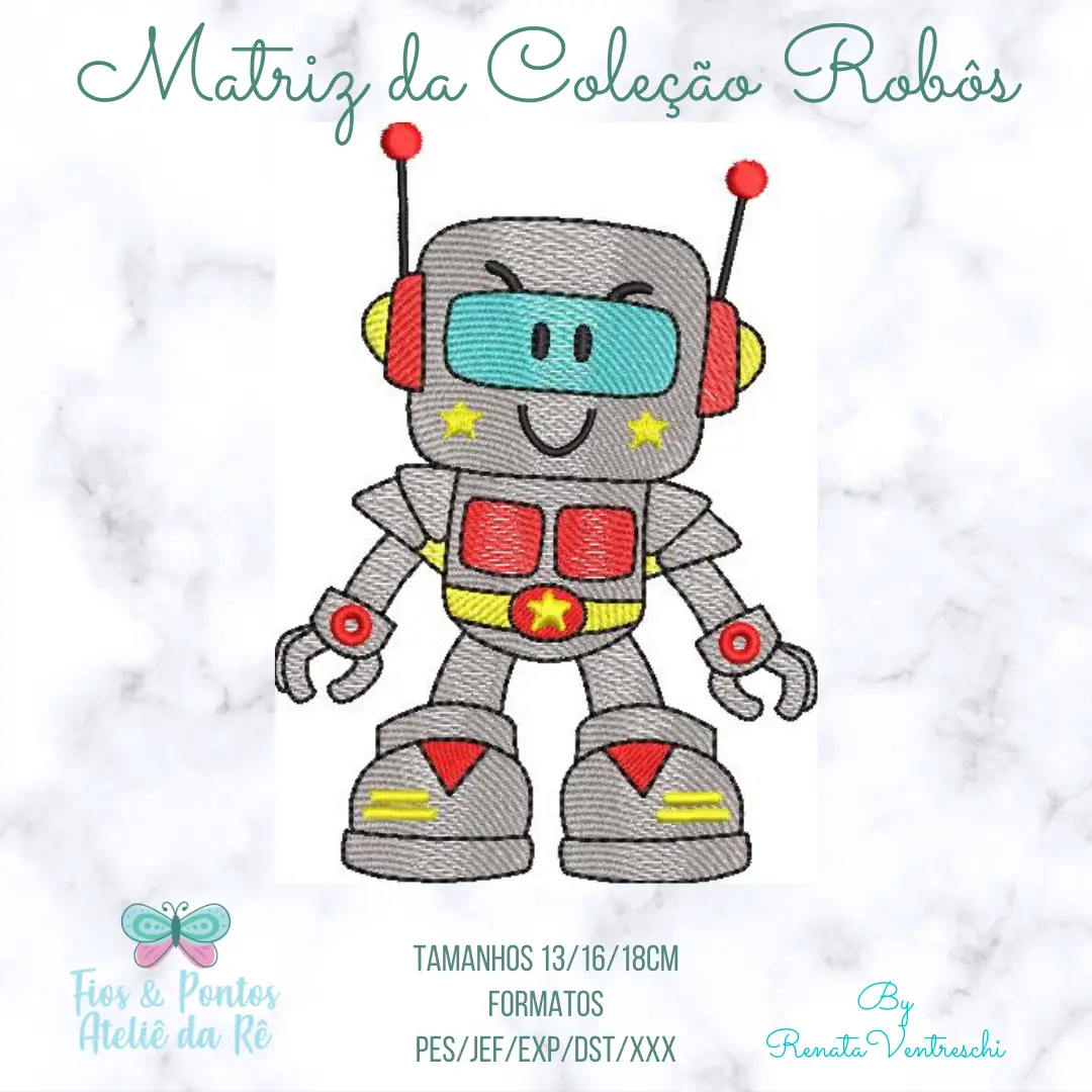 Matrizes de Bordados - Robôs - Rippled - Pacote de Matrizes - Imagem 8