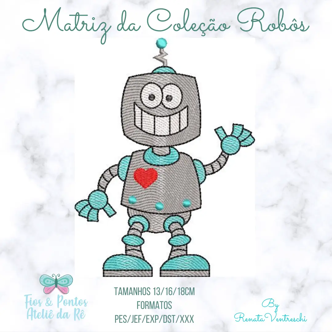 Matrizes de Bordados - Robôs - Rippled - Pacote de Matrizes - Imagem 7