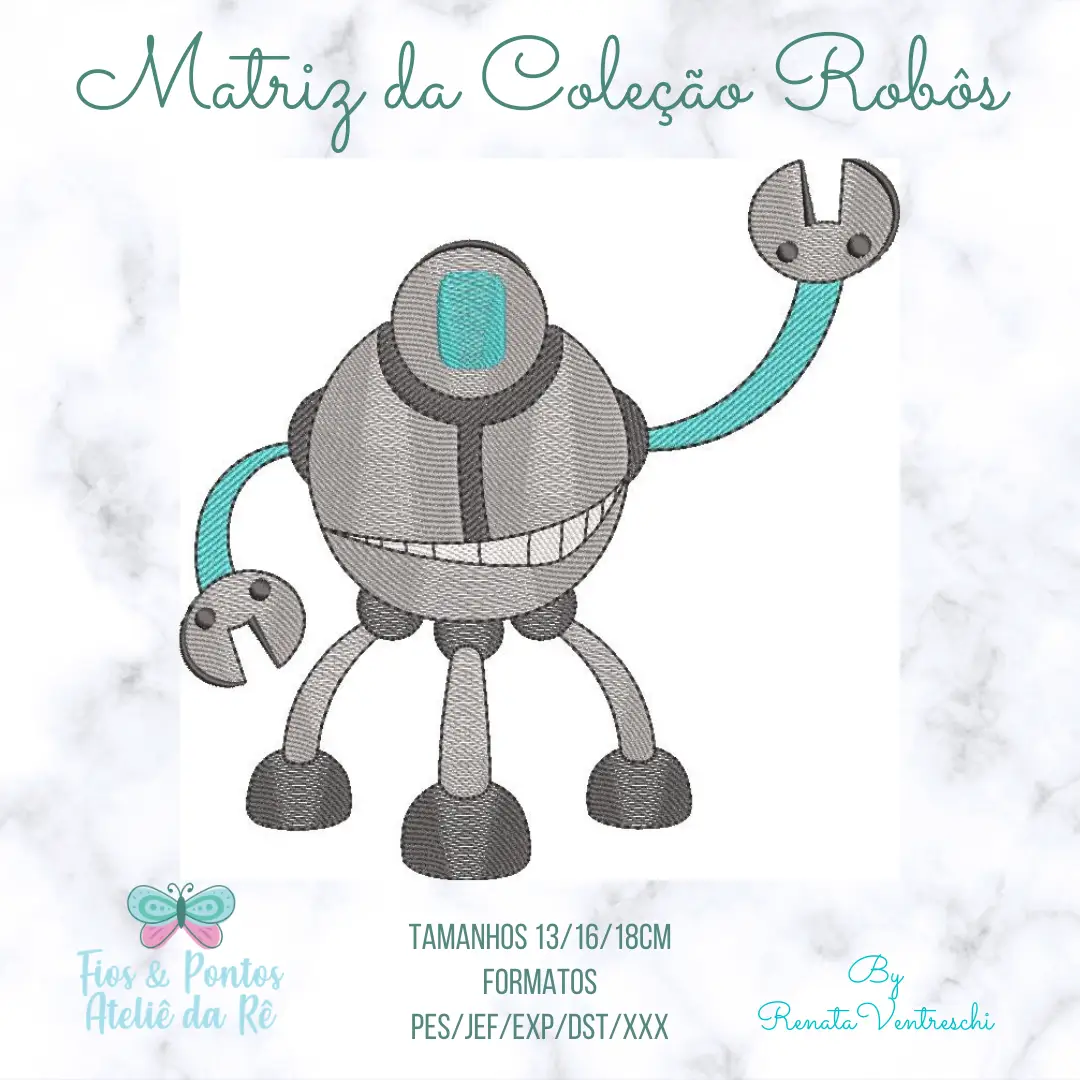 Matrizes de Bordados - Robôs - Rippled - Pacote de Matrizes - Imagem 6
