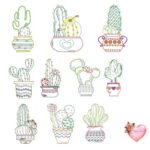 Matriz de bordado Coleção Cactus em ponto corrido