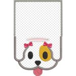 Matriz de Bordado - Porta Saquinho Pet Cachorrinha Laço 2 - Imagem 2