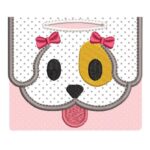 Matriz de Bordado - Porta Saquinho Pet Cachorrinha Laço 2