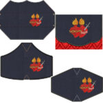 Projeto na Bordadeira - Kit Bolsinha + 4 Máscaras Sagrado e Imaculado Coração
