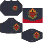 Projeto na Bordadeira - Kit Bolsinha + 4 Máscaras Sagrado Coração